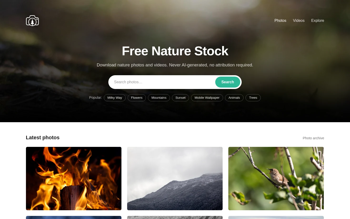 Free Nature Stock 页面快照